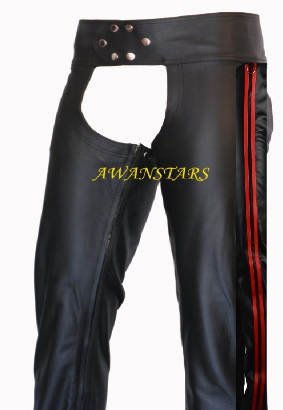 Leather Chaps Red stripe