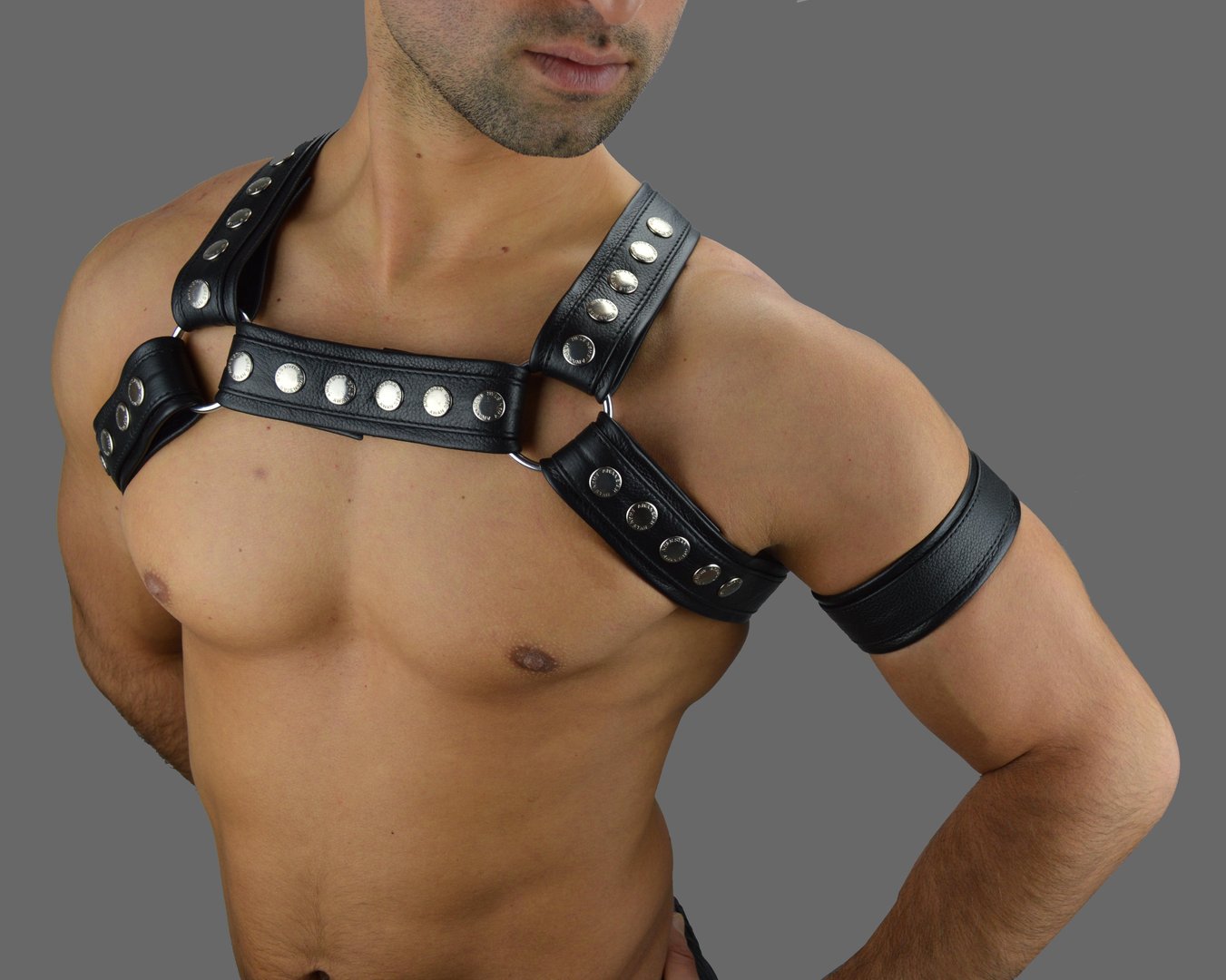 leather Chest Harness Black