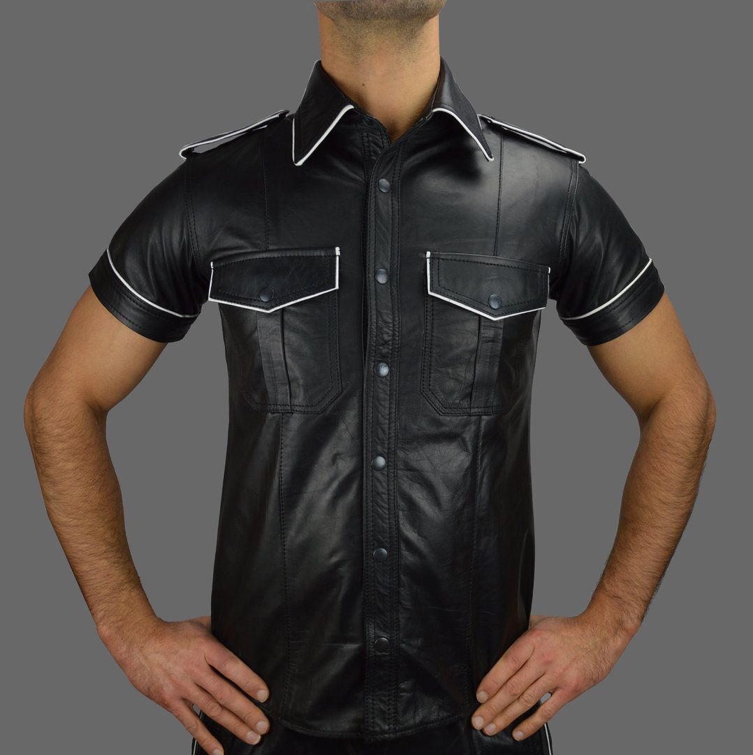 Leather Shirt with Piping