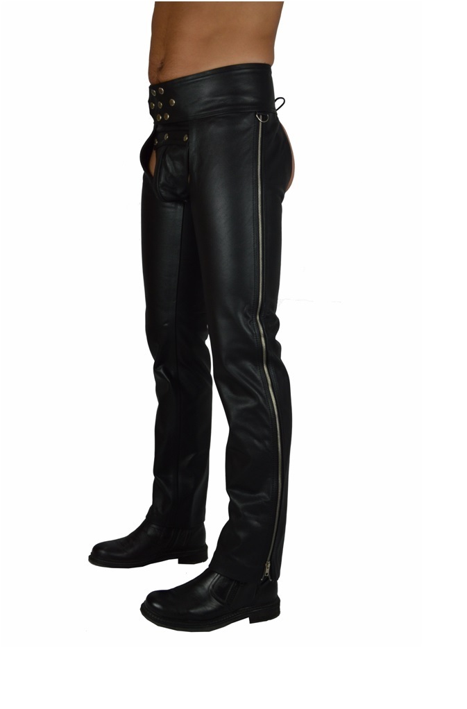 Leather Chaps with Side Zipper