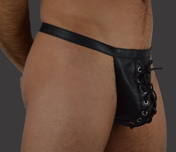 Lace Up Leather Brief + leather lined.