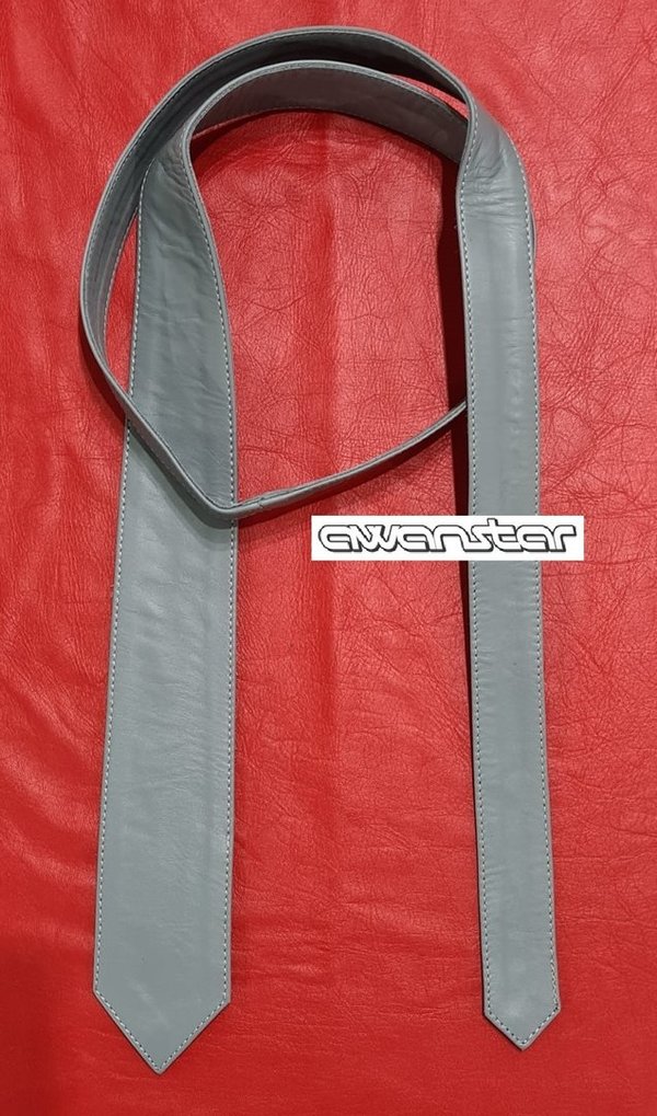 Grey leather Tie, soft leather best quality